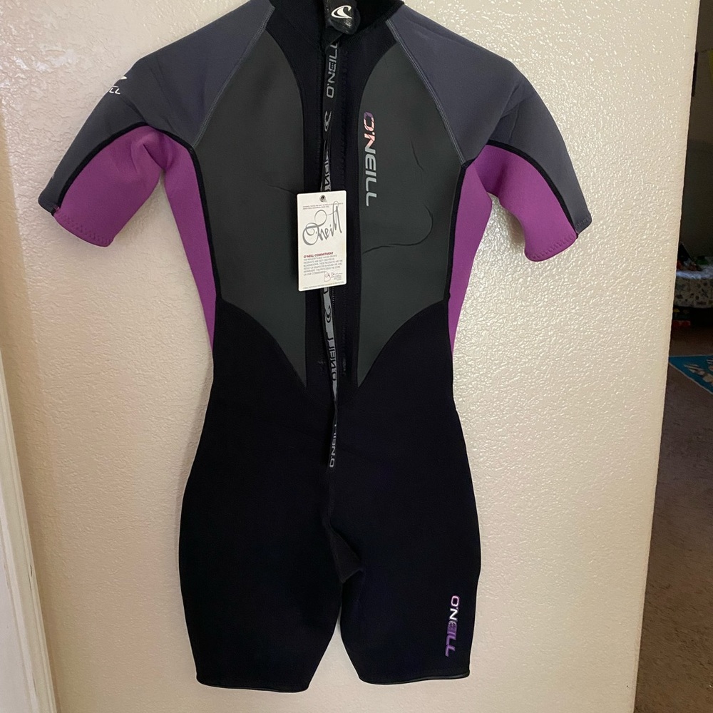 O'Neill Women's Short Sleeve Shorty Wetsuit - Black & Purple